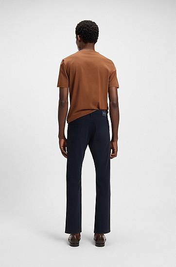Панталони BOSS Delaware Slim-Fit Stretch-Cotton Twill Trousers Тъмно синьо | 50543883, 1