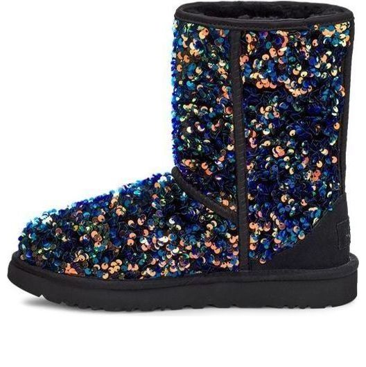 Кецове и обувки UGG UGG Classic Short Stellar Sequin Snow Boots Синьо | 1112514-BLK, 0