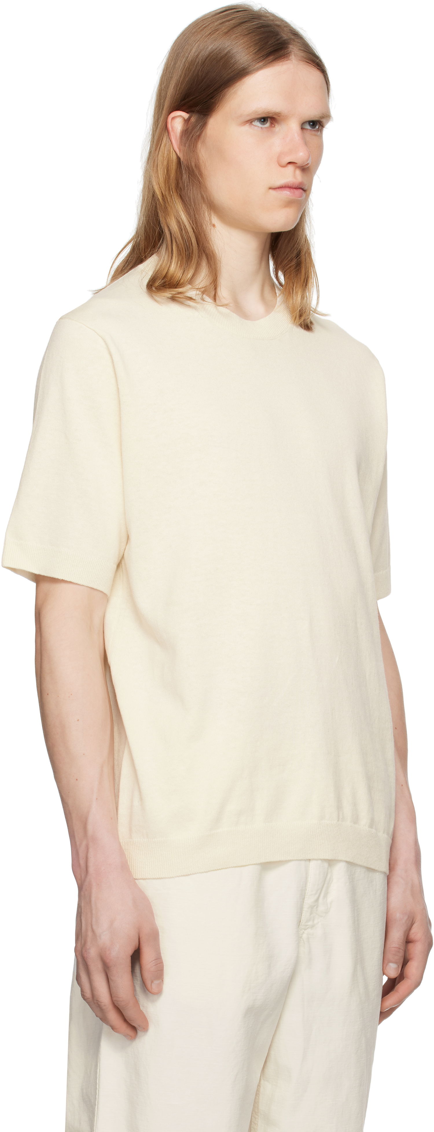 Тениска NORSE PROJECTS Norse Projects Rhys Cotton Linen T-Shirt Бяло | N45-0600, 1