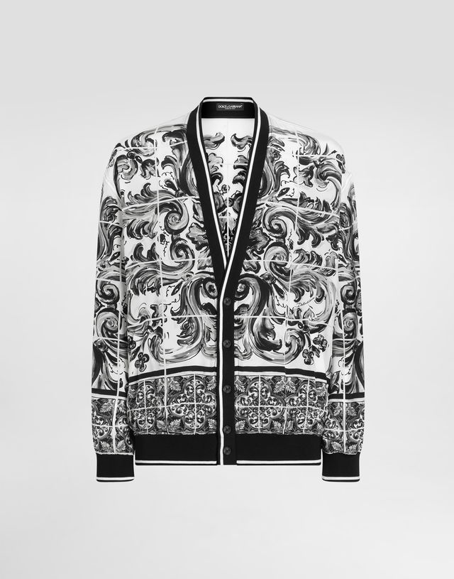 Dolce & Gabbana Majolica-Print Silk Cardigan