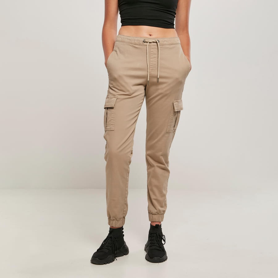 Карго панталони Urban Classics High Waist Cargo Comfort Jogging Pants Бежово | TB4735 beige, 0