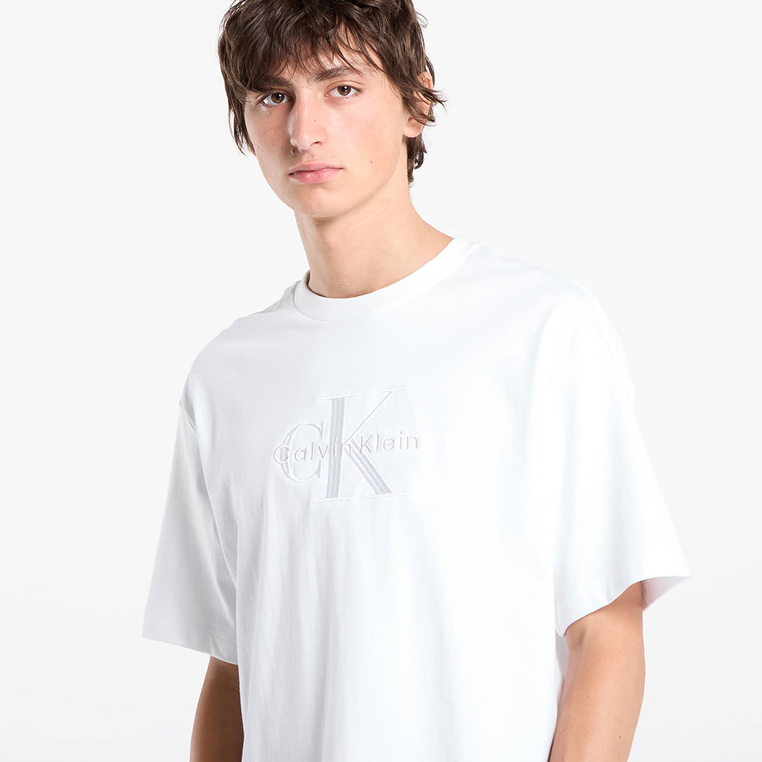 Тениска CALVIN KLEIN Calvin Klein Hi Low Emb 16S Jersey T-Shirt Бяло | LV04RB295G YAA, 1