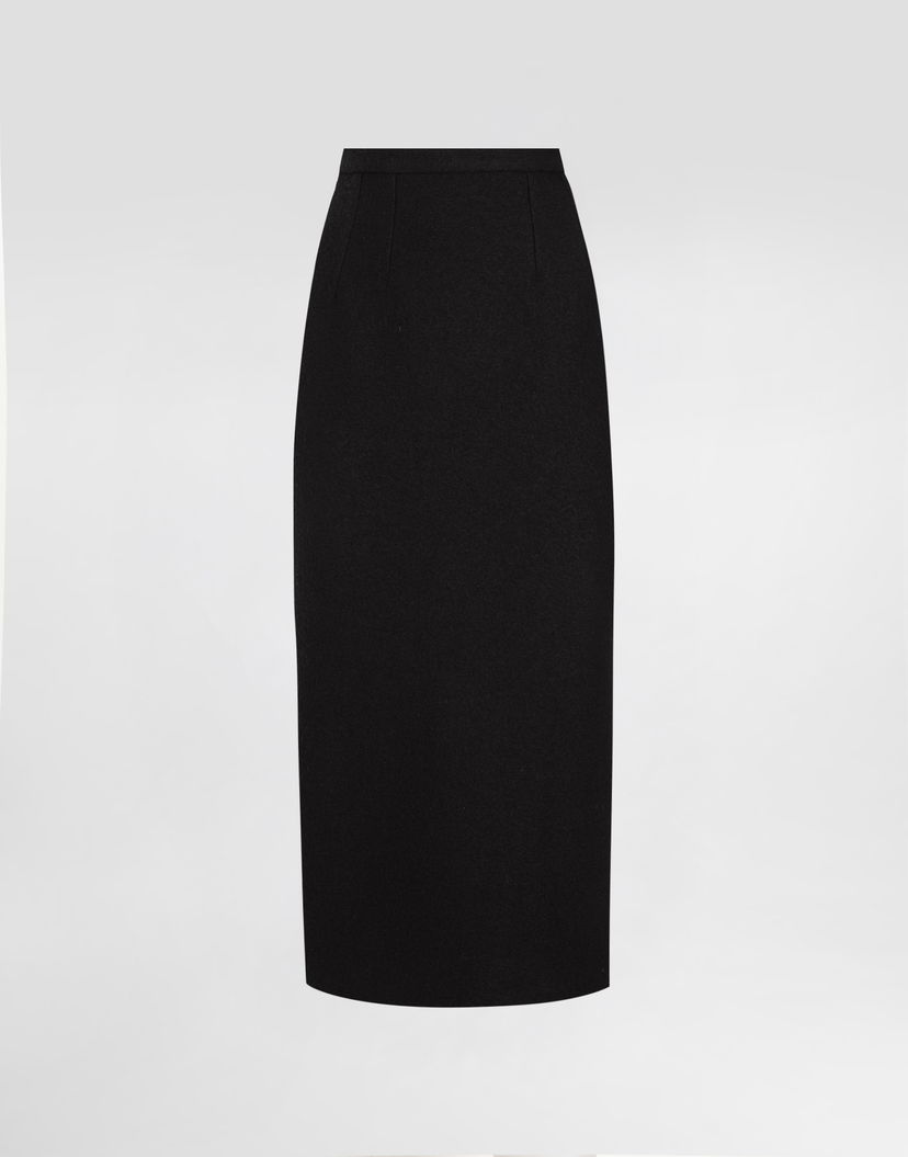 Пола Dolce & Gabbana Dolce & Gabbana Women's Wool Pencil Skirt, Size 46 Черно | F4DAMTHU2BBN0000