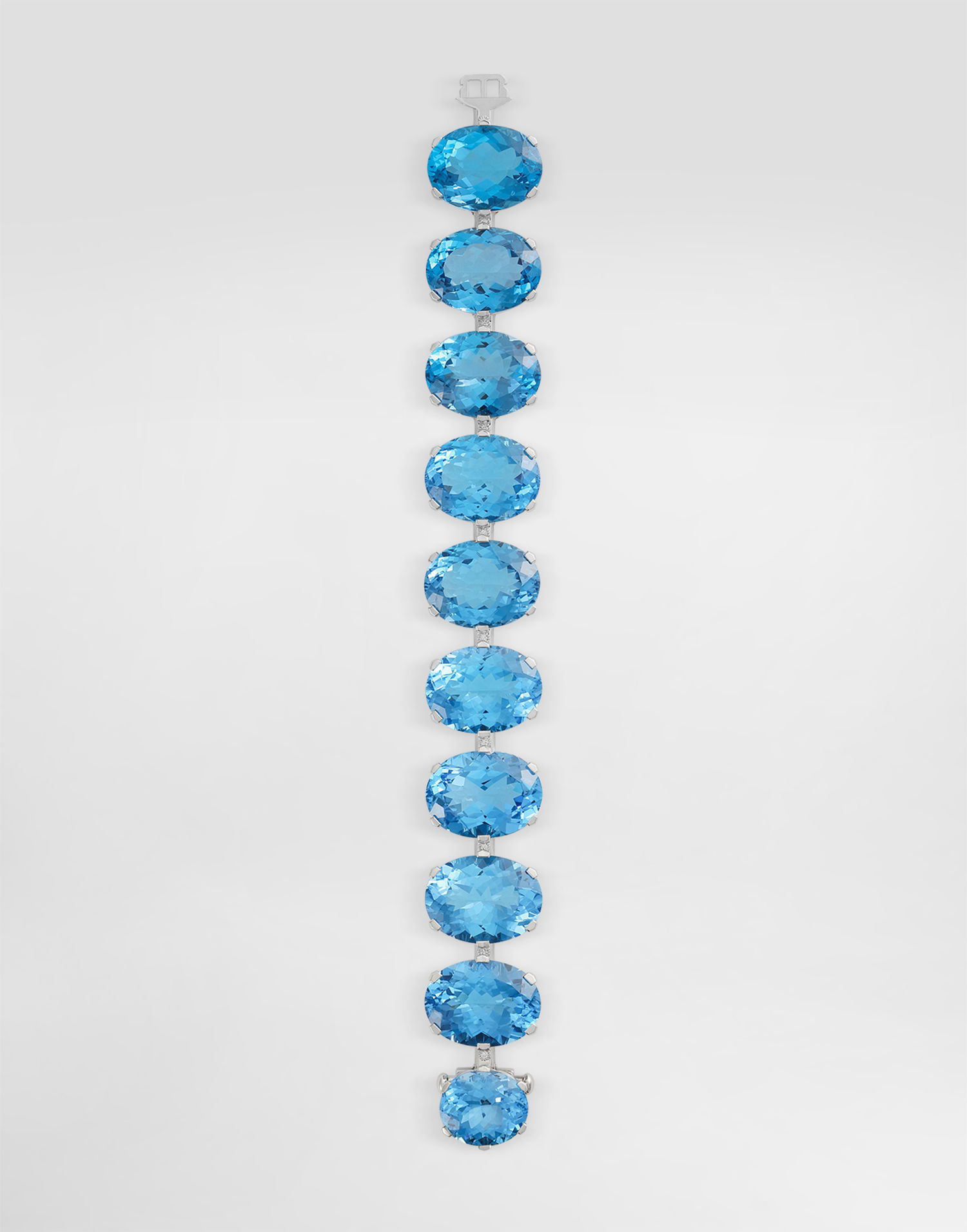 Гривна Dolce & Gabbana Anna Bracelet In 18-carat White Gold With Topazes And Diamonds Onesize Синьо | WBSB1GWTOP180001, 1