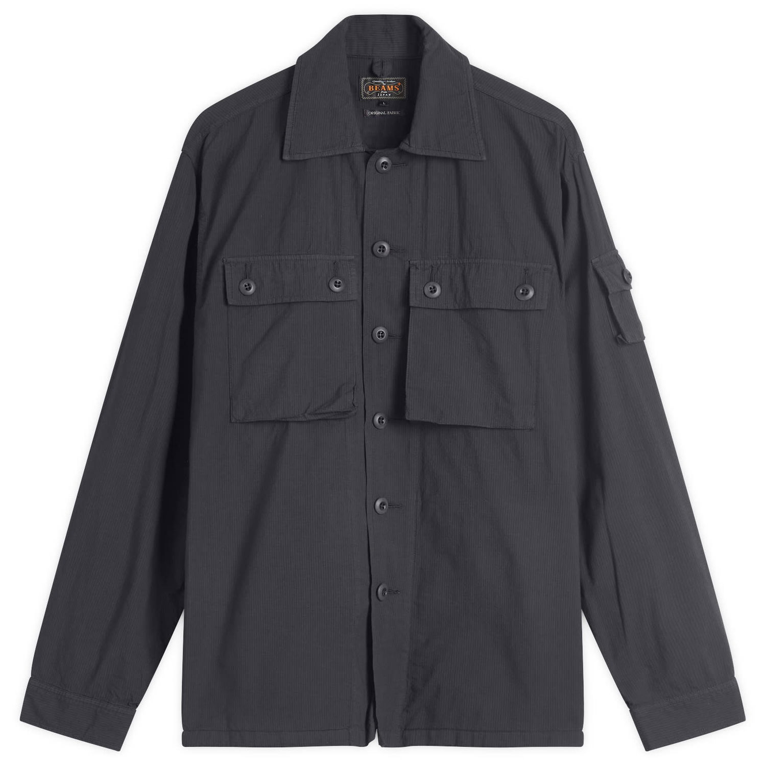 Риза BEAMS Beams Plus Textured Ripstop Shirt Jacket, Size Large Сиво | 3818-0641-791-79, 0