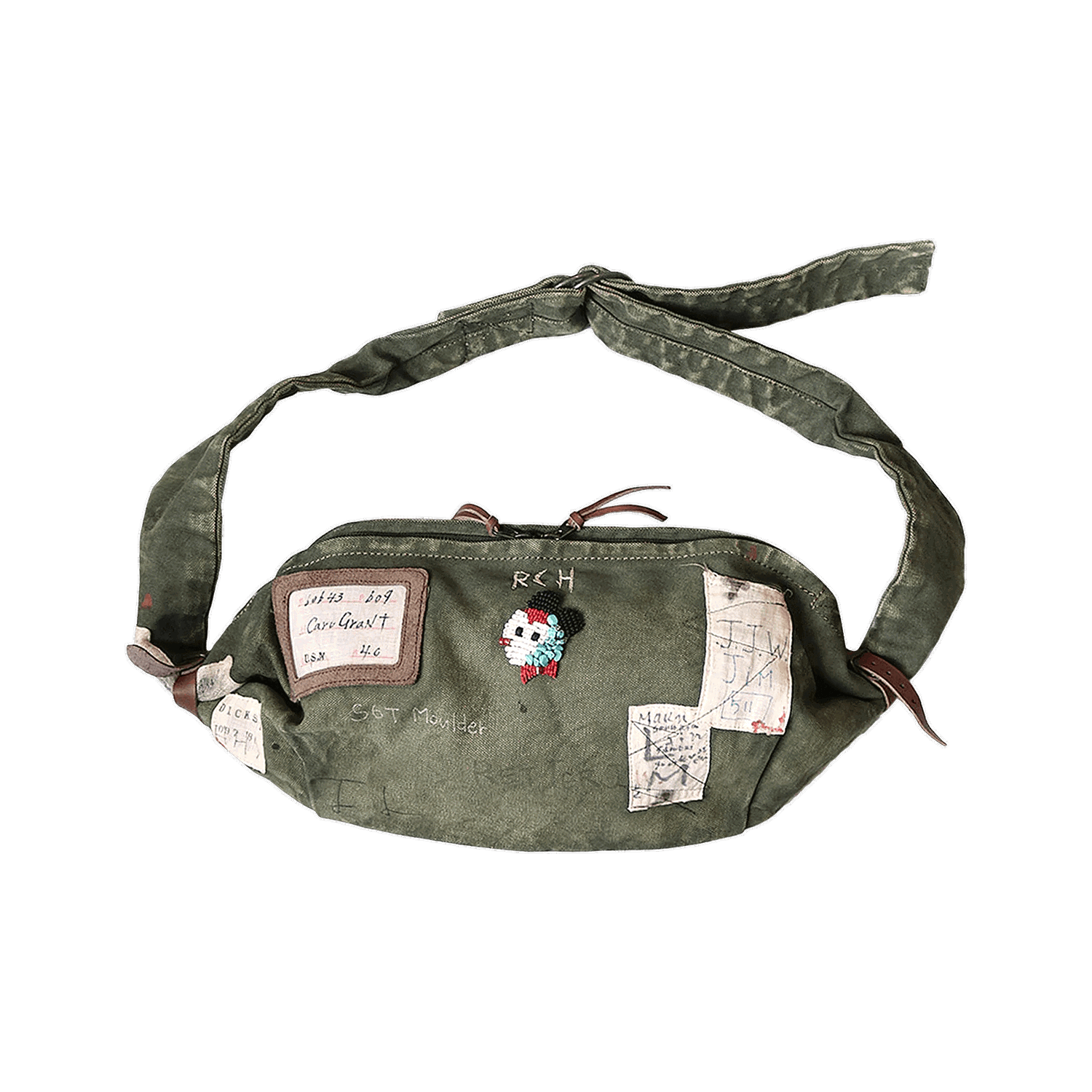 Чанта за кръста KAPITAL Canvas Little Snufkin Bag Зелено | EK 1124 KHAK, 0