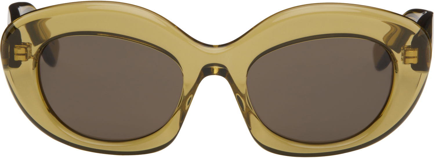 Слънчеви очила Loewe LOEWE Curvy Logo Cat-Eye Sunglasses Зелено | LW40153I5196E 192337199646, 0
