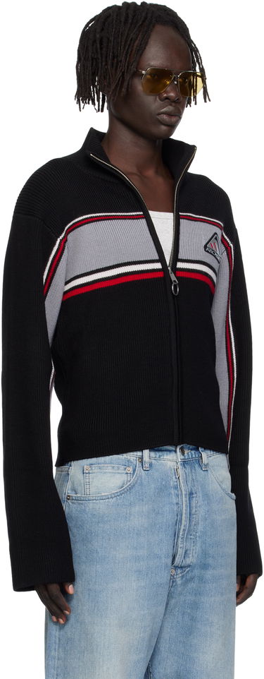 Суитчър Martine Rose Martine Rose Cropped Cable Zip-Up Sweatshirt Черно | 976YA09009, 1