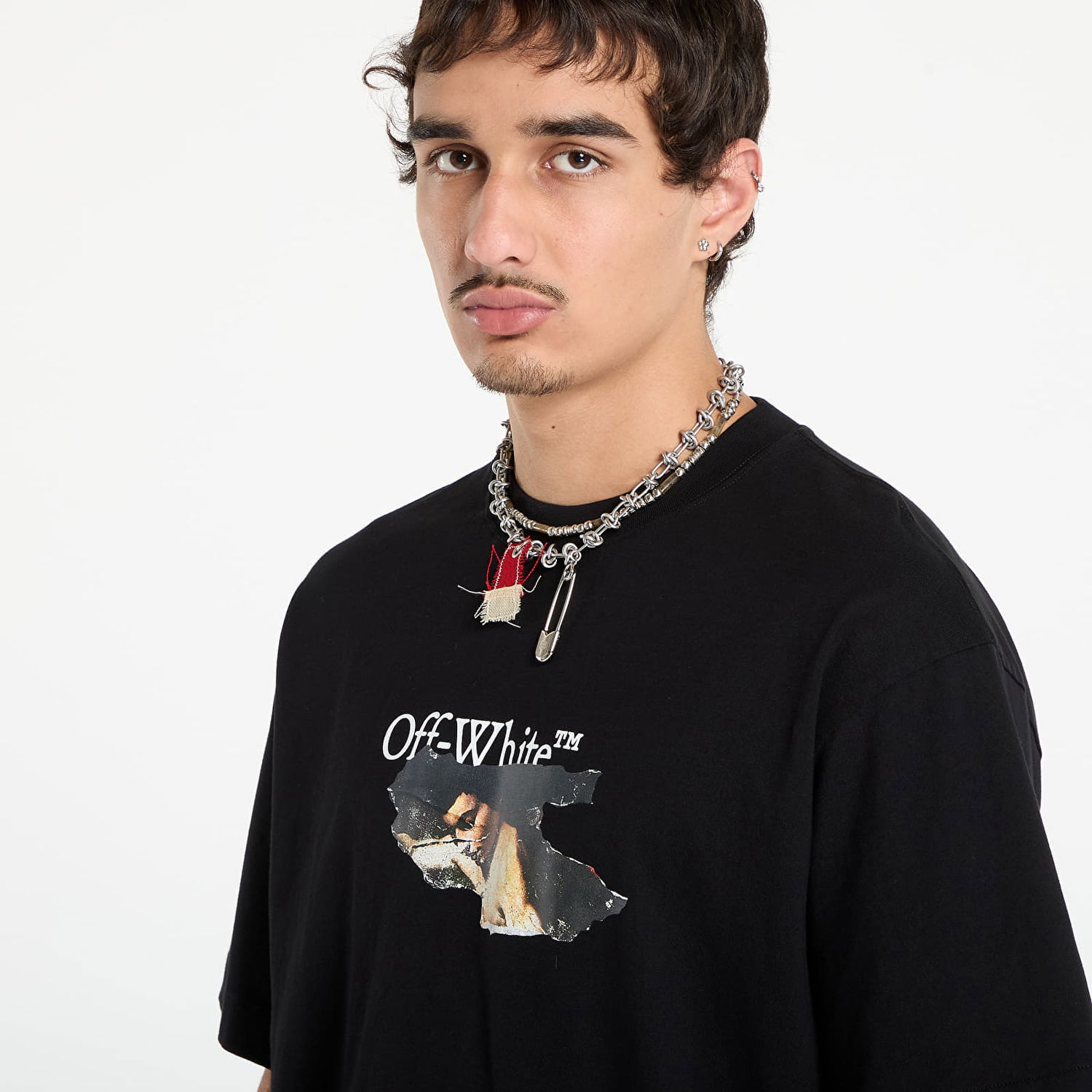 Тениска Off-White Off-White Paint Arrow Skate Short Sleeve T-Shirt Черно | OMAA120F25JER00U1001, 1