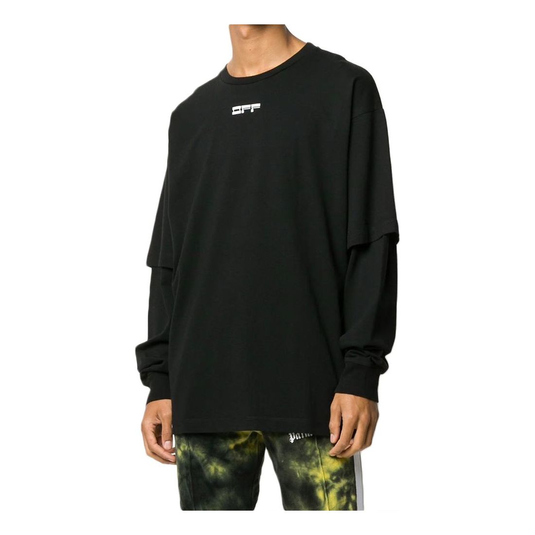 Тениска Off-White Layered Long Sleeve T-Shirt Черно | OMAB022E20JER0051001, 0