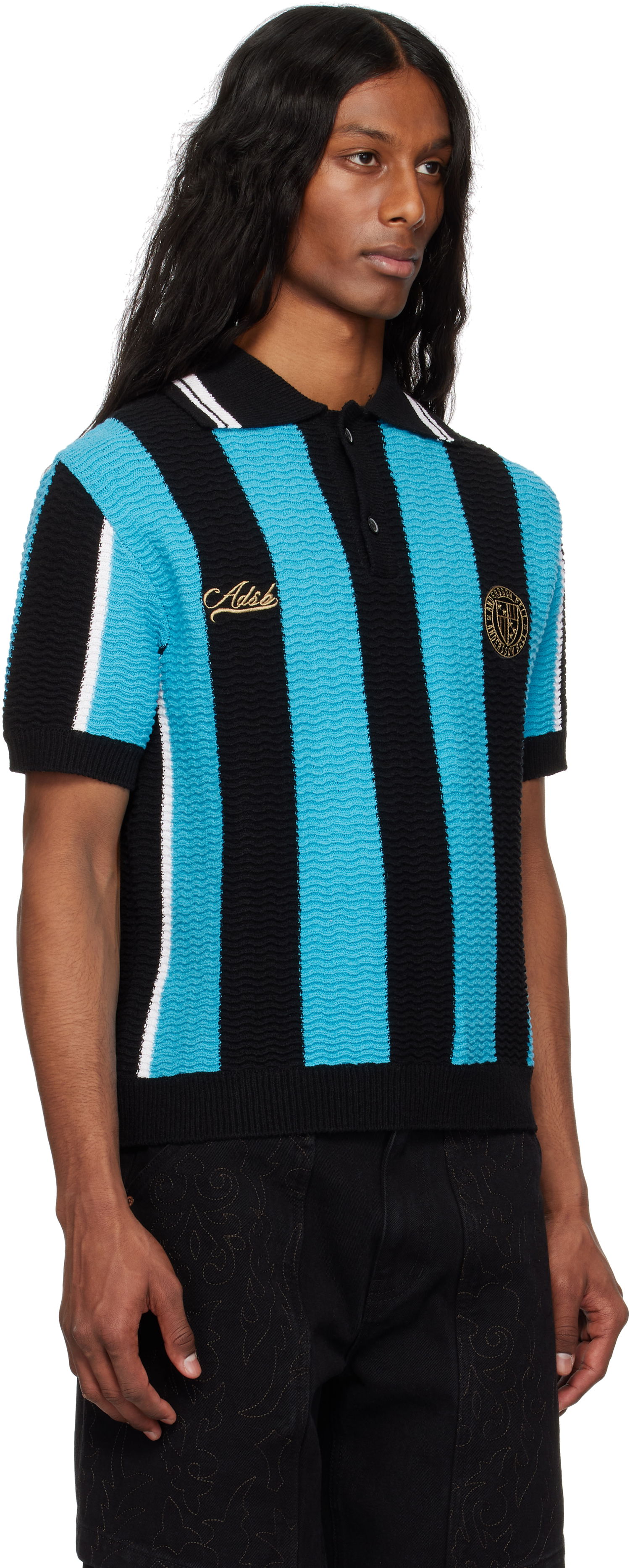 Поло тениска Andersson Bell Andersson Bell Stripe Soccer Polo Sweater Синьо | atb1325m, 1