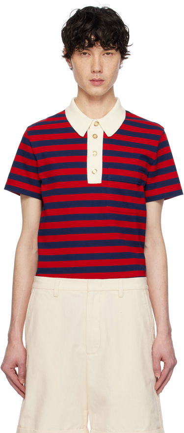 Поло тениска Valentino Valentino Striped Cotton Polo Многоцветен | 6V3MH03SAR9, 0