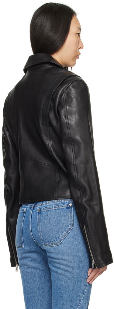 Яке Dion Lee Cropped Leather Biker Jacket Черно | C4048P23, 2