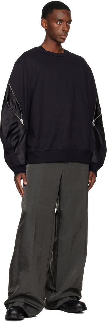 Суитчър Dries Van Noten Dries Van Noten Contrast-Panel Zippered Sweatshirt Черно | 252-021154-2611, 3