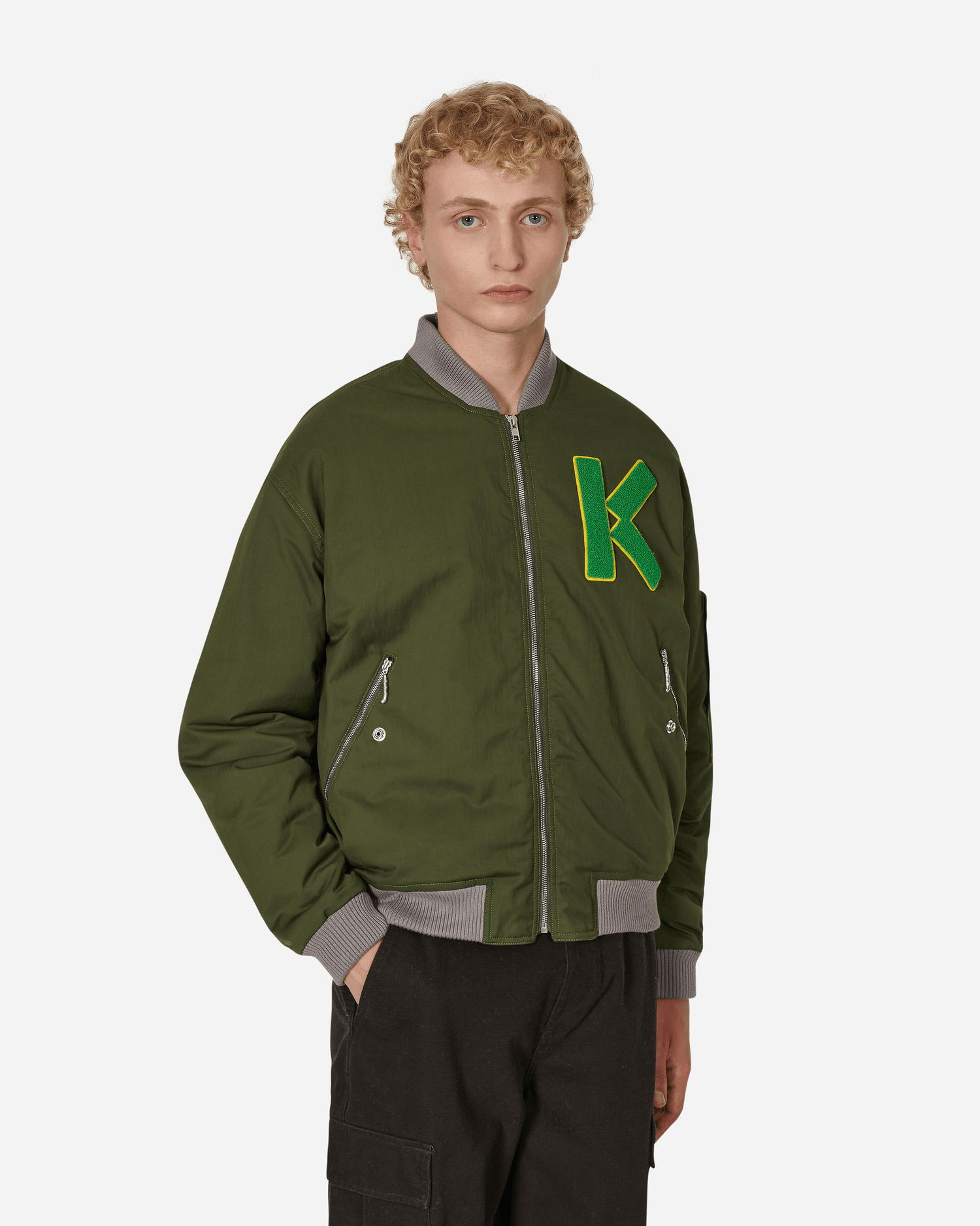 Яке бомбър KENZO Varsity Bomber Jacket Зелено | FC65BL1279OC 51, 0
