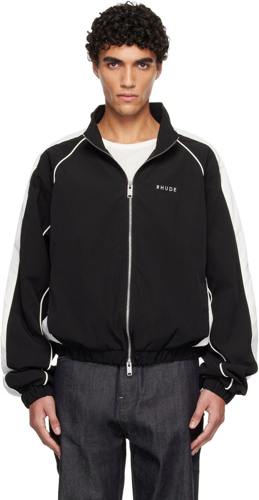 Яке Rhude Ramona Piping Track Jacket Черно | RHFW25JA02041