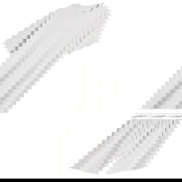 Пижама CALVIN KLEIN Short Sleeve Crew Neck T-Shirt and Poplin Boxer Shorts Set Бяло | LV00NM2906TN8, 1