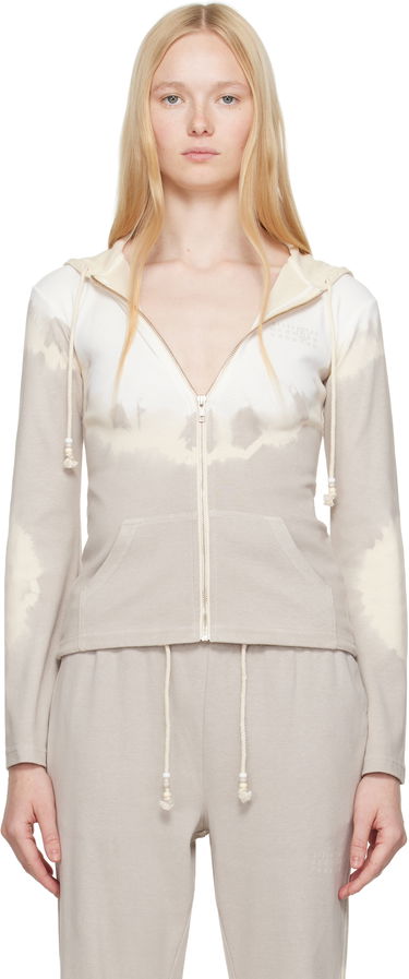 Суитчър Maison Margiela MM6 Maison Margiela Interlock Cotton Jersey Zip-Up Hoodie Бежово | S62HG0028 M20110, 0