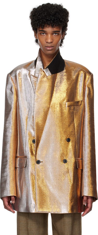 Яке Dries Van Noten Dries Van Noten Metallic Double-Breasted Blazer Металик | 251-020409-1091, 0