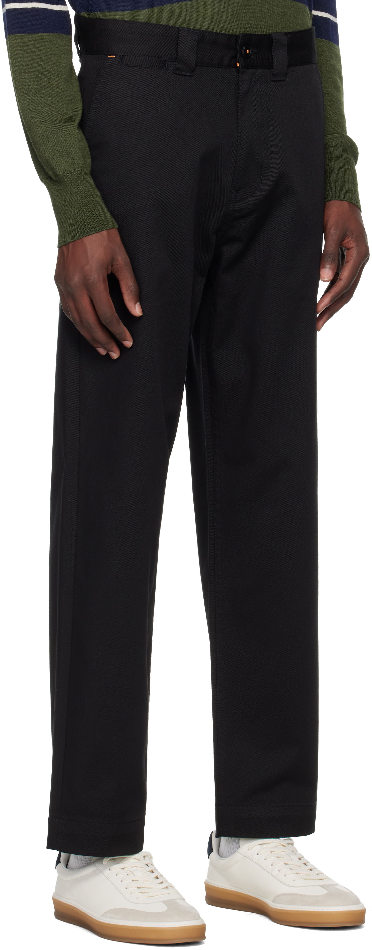 Панталони BOSS BOSS Logo Patch Straight Leg Trousers Черно | 50545304, 1