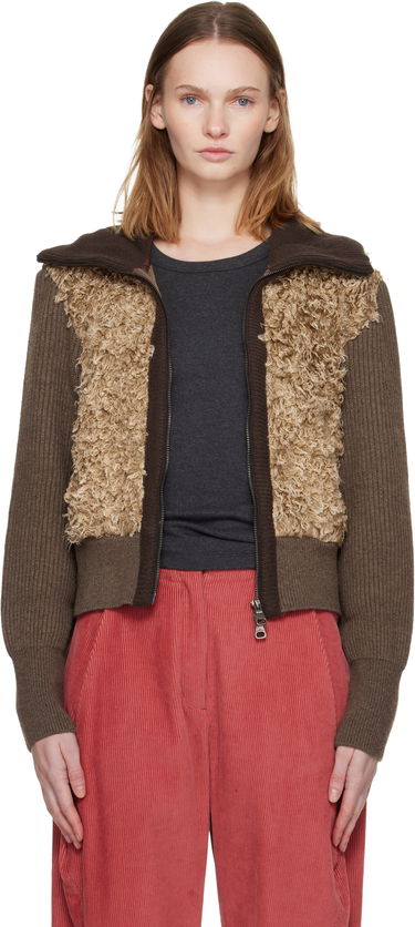 Пуловер Andersson Bell Curly Faux Fur Panel Full-Zip Knit Cardigan Многоцветен | atb1392w, 0