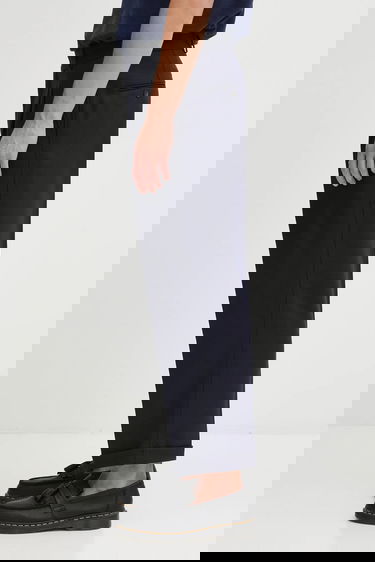 Панталони Drôle de Monsieur Drôle de Monsieur Wool Blend Pleated Cropped Trousers Тъмно синьо | I.BP192.WV008, 1