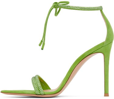 Кецове и обувки Gianvito Rossi Montecarlo Suede Heeled Sandals Зелено | G61408-15RIC-CAM, 2