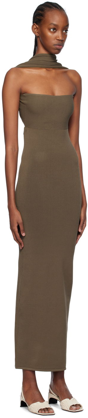 Pокля TOTEME Totême Slip-Through Midi Dress Зелено | 241-WRD1093-YA0028, 1
