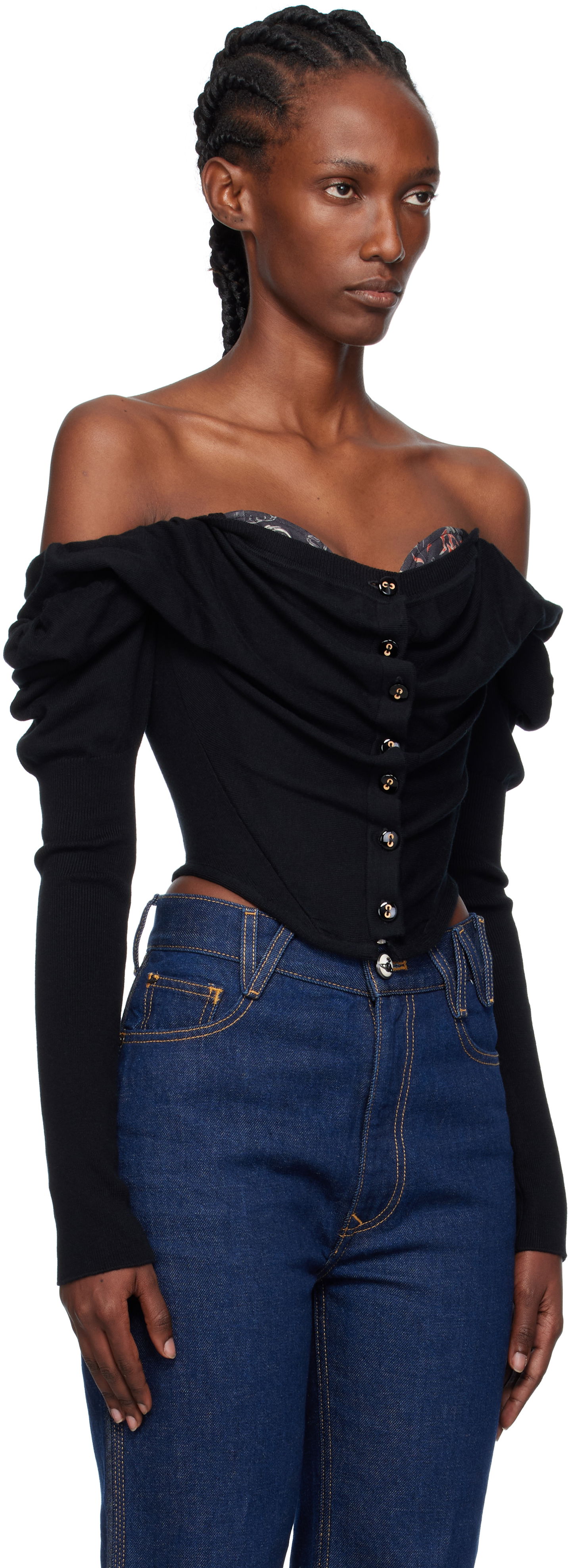 Пуловер Vivienne Westwood Vivienne Westwood Bea Corset Cardigan Черно | 1803002V-Y001V-, 1