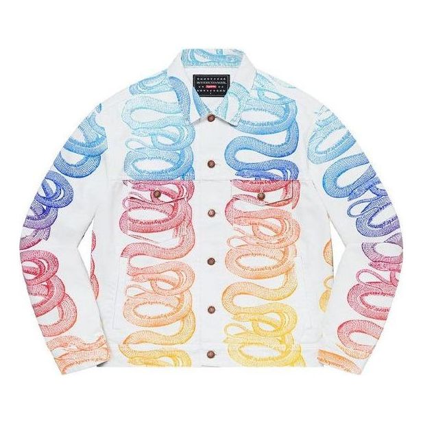 Яке Supreme Snake Denim Trucker Jacket by HYSTERIC GLAMOUR Бяло | SUP-SS21-534