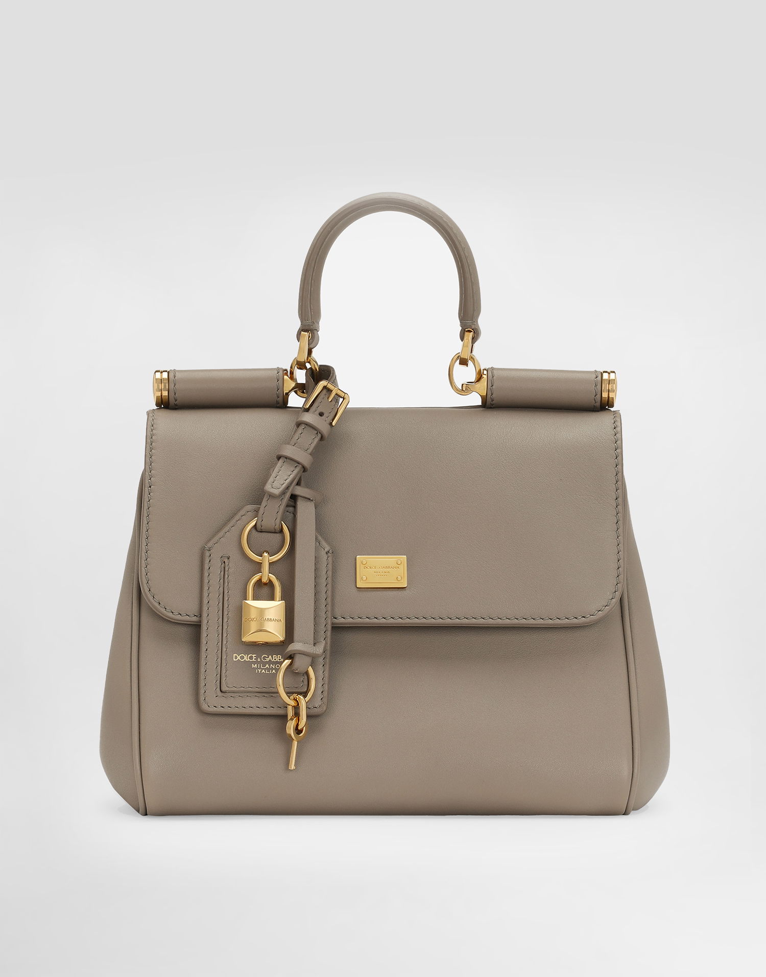 Дамска чанта Dolce & Gabbana Dolce & Gabbana My Sicily Plongé Calfskin Top Handle Bag Сиво | BB7781B73218I399, 0
