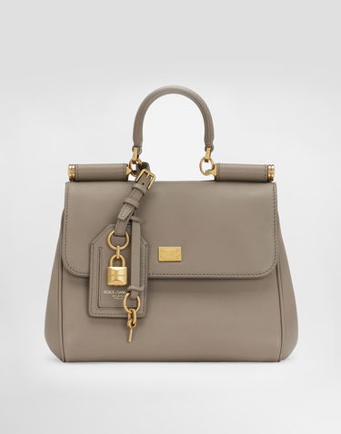 Дамска чанта Dolce & Gabbana Dolce & Gabbana My Sicily Plongé Calfskin Top Handle Bag Сиво | BB7781B73218I399, 0