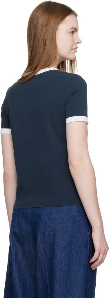 Тениска A.P.C. Crop Short-Sleeve Contrast T-shirt Тъмно синьо | COHBQ-F26550, 2