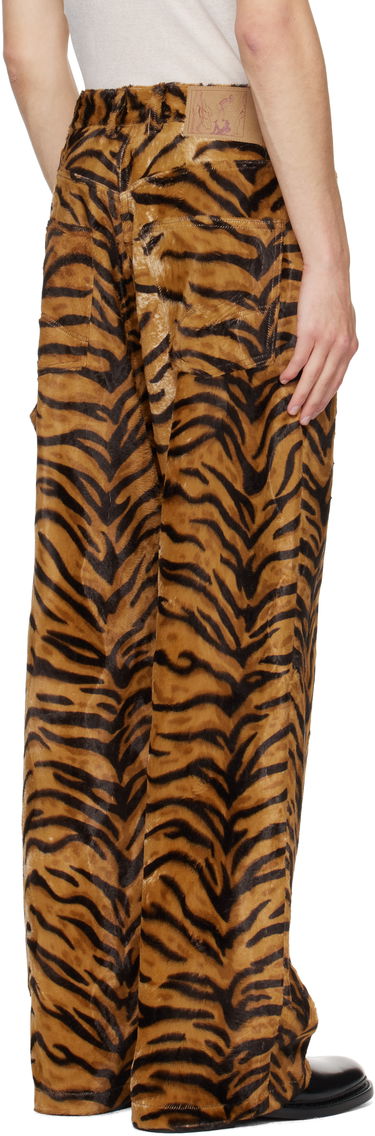 Панталони Martine Rose Martine Rose Zip Tiger Print Trousers Кафяво | 248WF06719, 2