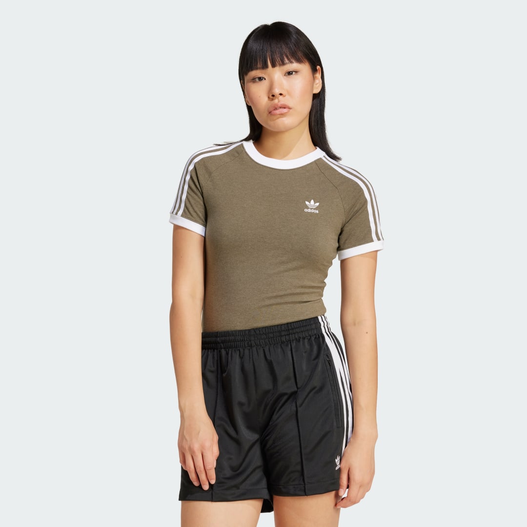Тениска adidas Performance 3-Stripes Slim-Fit T-Shirt Зелено | IY2216, 0
