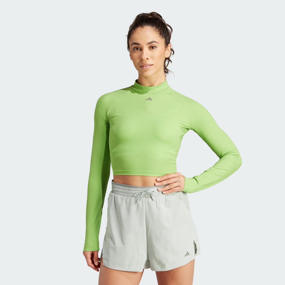 Съкратен топ adidas Originals HIIT HEAT.RDY Crop Top Зелено | IM2656, 0