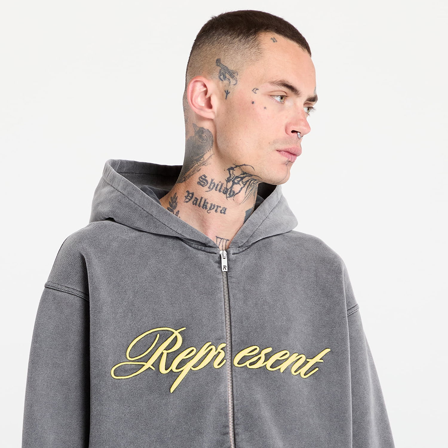 Суитчър Represent Clo REPRESENT Script Logo Zip Hoodie Сиво | MLM100025-47, 1