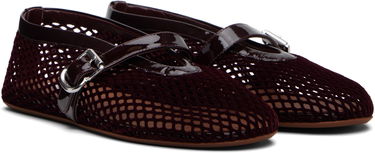 Кецове и обувки Alaïa ALAÏA Fishnet Ballerina Flats Бургунди | AA3A029A015, 3