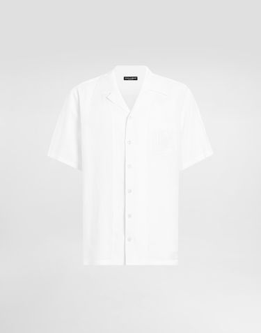 Риза Dolce & Gabbana Dolce & Gabbana Linen Shirt With Logo Embroidery Бяло | G5JH9ZFU4IKW0800, 0
