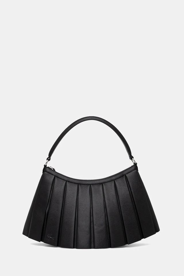 Lacoste Pleated Leather Shoulder Bag