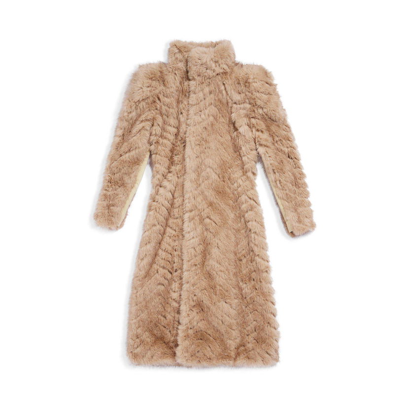 Палта Balenciaga Round Shoulder Fitted Coat Бежово | 768930TPQ142602