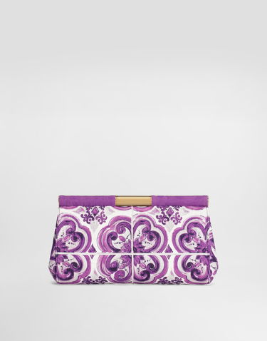 Дамска чанта Dolce & Gabbana Dolce & Gabbana Marlene Embroidered Brocade Clutch Лилаво | BB7672AE123I03TN, 3