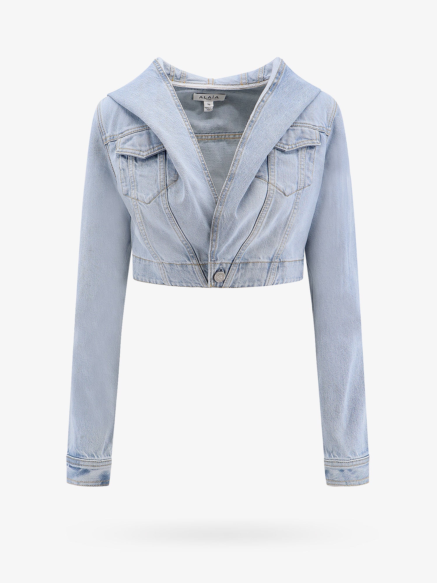 Яке Alaïa Cropped Denim Jacket Синьо | AA9V03066T587508, 0