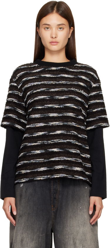 Пуловер Andersson Bell Textured Striped Short-Sleeve Layered Sweater Многоцветен | atb1373u, 0