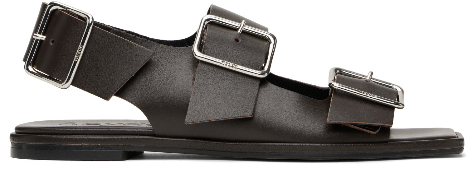 Облекло Aeyde Aeyde Thekla Leather Slingback Sandals Кафяво | A11-FS-BRNS08FL65-SS25-953-001, 0