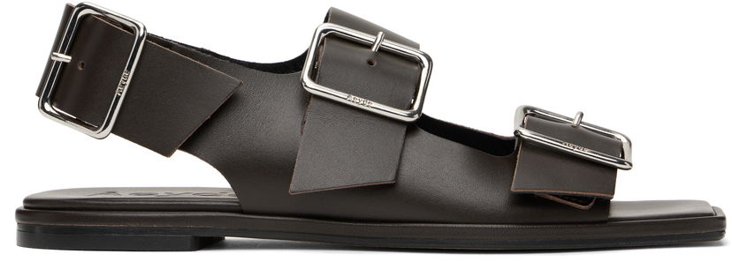 Облекло Aeyde Aeyde Thekla Leather Slingback Sandals Кафяво | A11-FS-BRNS08FL65-SS25-953-001