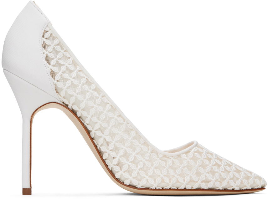 Аксесоари Manolo Blahnik Manolo Blahnik BBLA Lace Pumps Бяло | 423-1744, 0