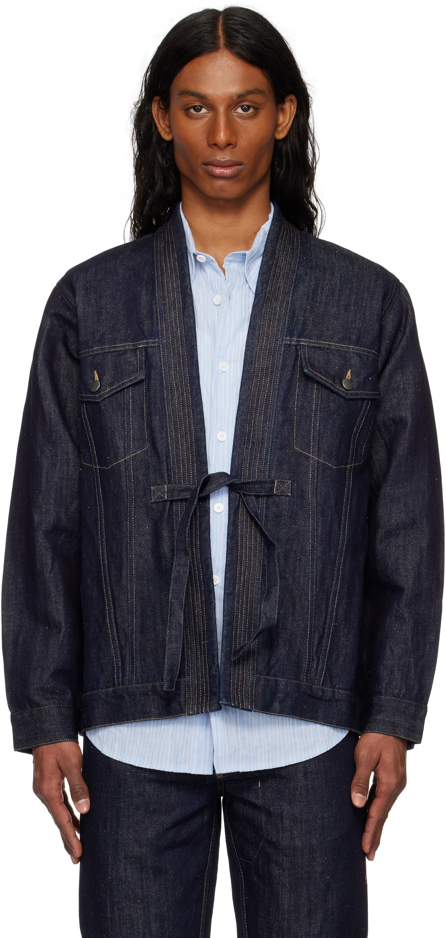 Яке Maharishi Maharishi Hemp Denim Kimono Jacket Синьо | 6059, 0