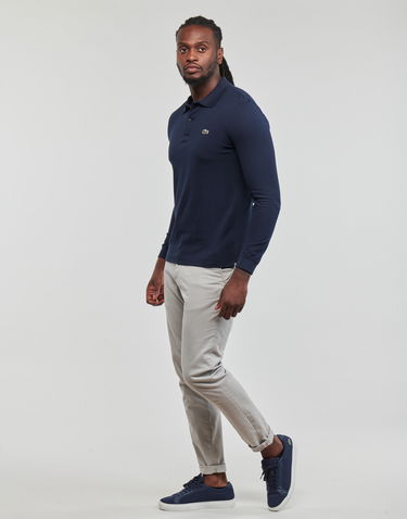 Поло тениска Lacoste Original L.12.12 Slim Fit Long Sleeve Polo Тъмно синьо | PH4013-166, 2