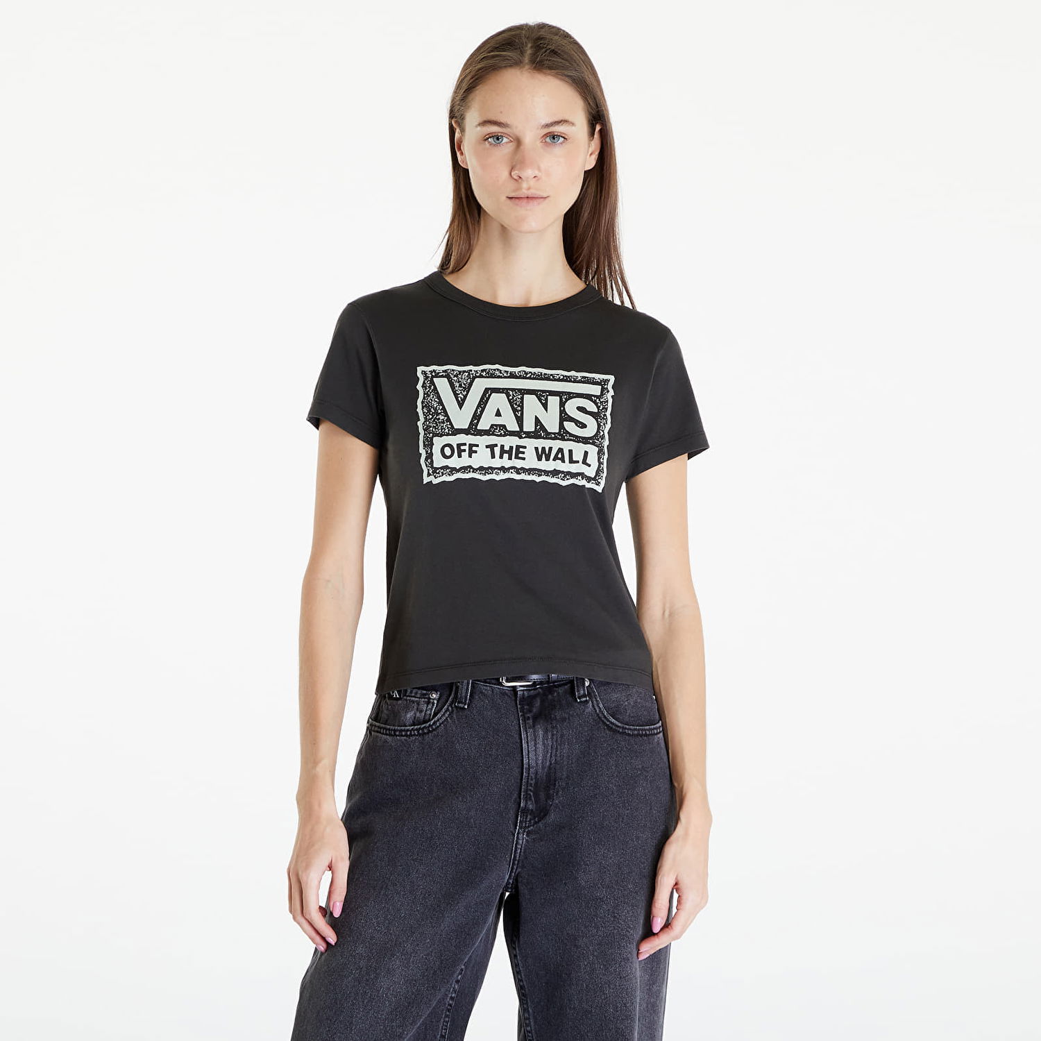 Тениска Vans Women's T-Shirt Rugged Box Logo Mini Black Черно | VN000GFMBLK1, 0